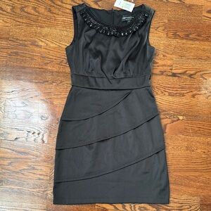 NWT Connected Petit Black Beaded Dress